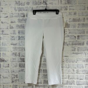 Talbots Pants Womens 10P White Cropped Ankle Stretch Petites Career NWT Spring